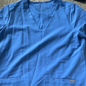 Figs Vibrant Blue V-Neck Scrub Top